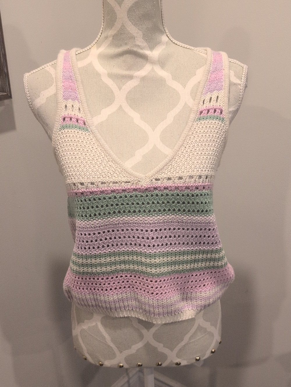 Retrod Knotted / Crocheted Sweater Tank